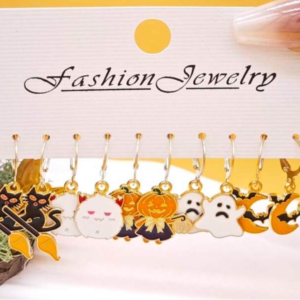 3for$20 10pcs Halloween Themed Alloy Earrings 5 pairs